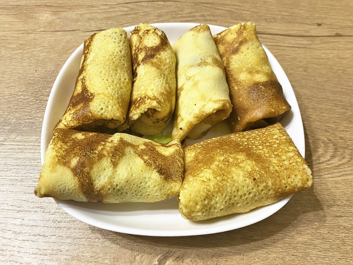 Блинчики с луком-пореем и индейкой