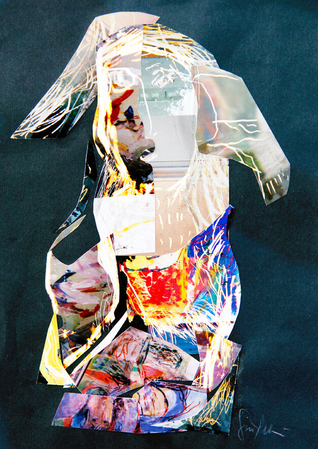 Хина Пельон. Gina Pellon. Счастливая юная леди (Мучача Фелиз). 2010. Коллаж на тонкой бумаге