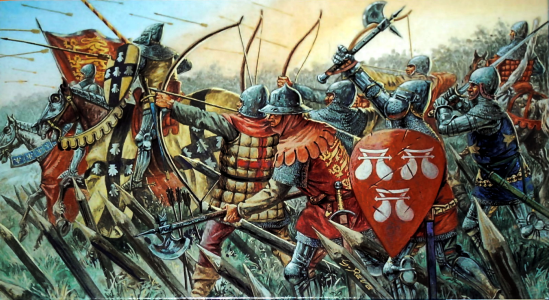 Азенкур, 1415 год. Художник: Giuseppe Rava