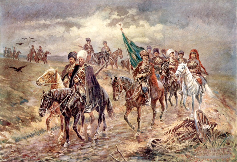 А.Шелоумов. Имам Шамиль и его мюриды.