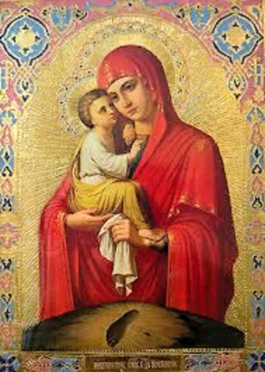 На фото:Икона Пресвятой Богородицы. 
