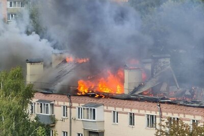    Пожар в квартире в Красногорске ©Telegram-канал "Первый Московский"