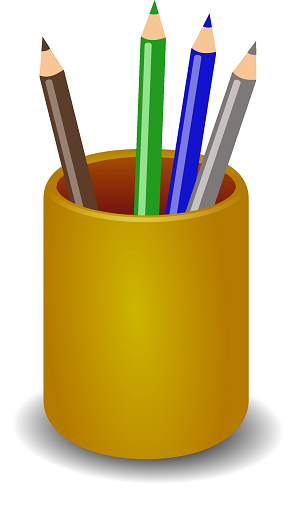 4-ре карандаша в стакане. 