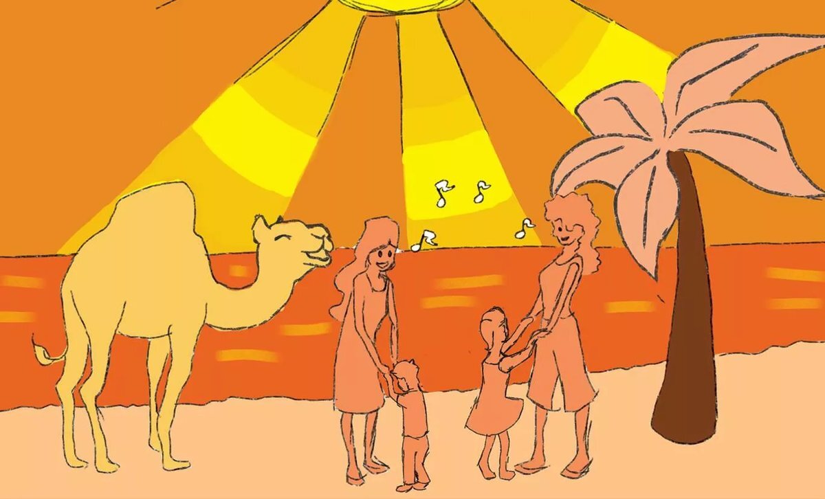 Оранжевое небо, оранжевое море,  Оранжевая зелень, оранжевый верблюд,
 Оранжевые мамы оранжевым ребятам
 Оранжевые песни оранжево поют.
Слова из песни Аркадия Арканова и Григория Горина 