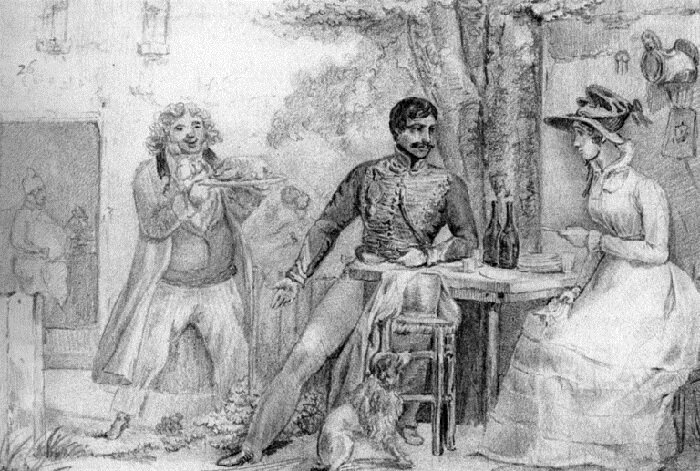 1 из 1Рисунок Николая I "В трактире"