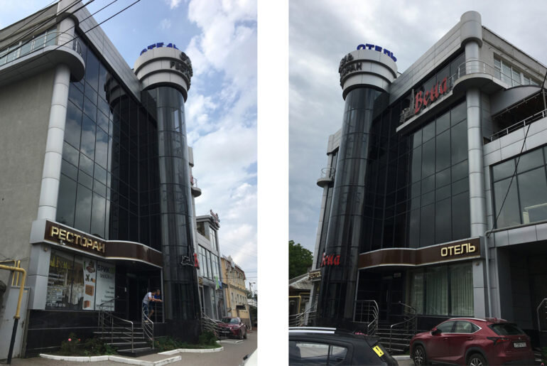 Вид на гостиницу с улицы