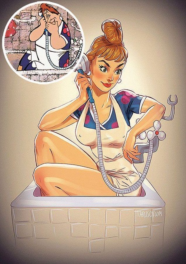 Советские героини мультфильмов в стиле пин-ап