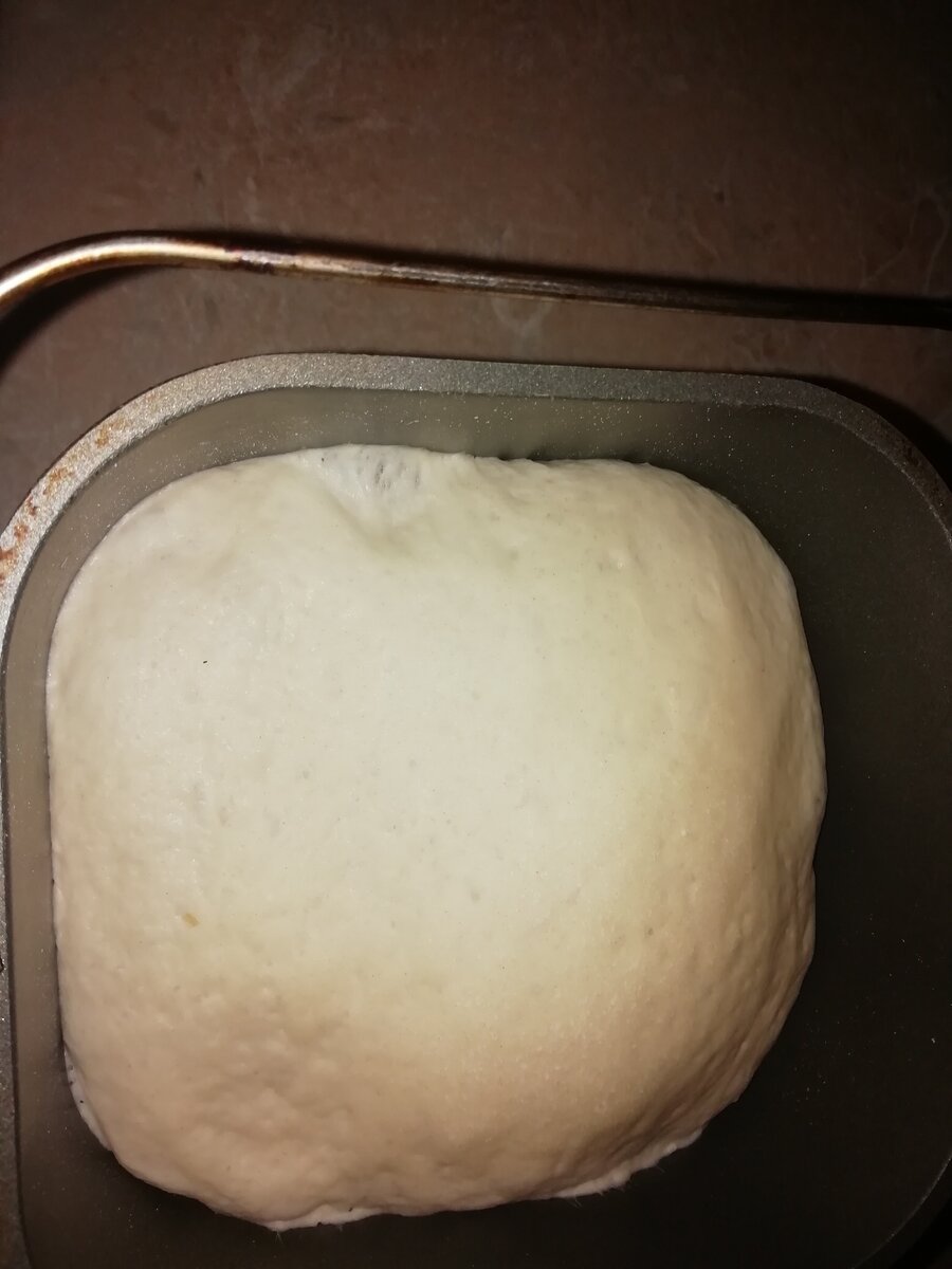Готовое тесто в форме хлебопечки