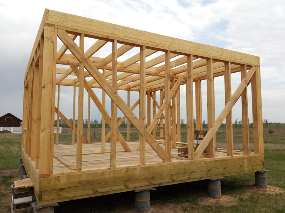 Так выглядит каркасная коробка дома