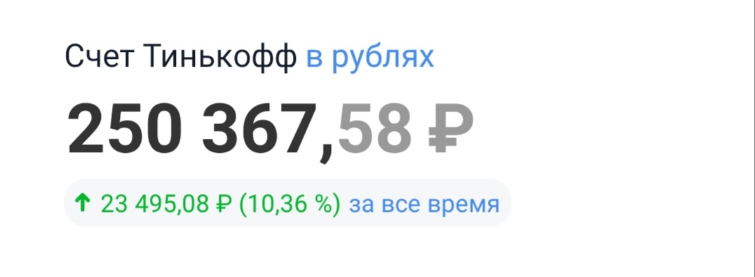 Мой счет вечером того же дня 