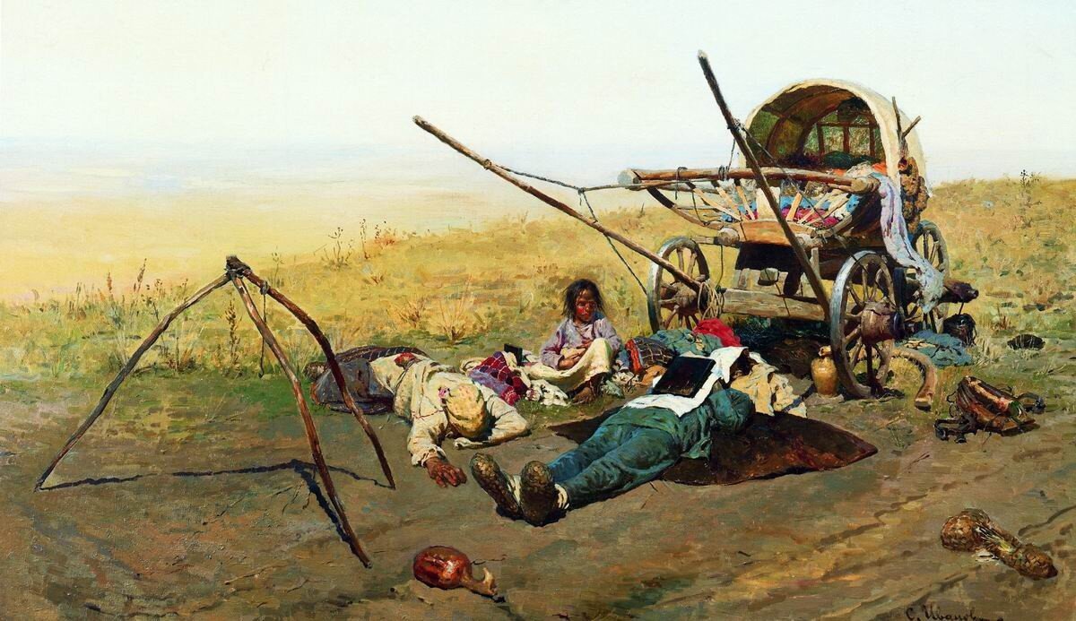 Картина Сергея Иванова "Смерть переселенца", 1889 год