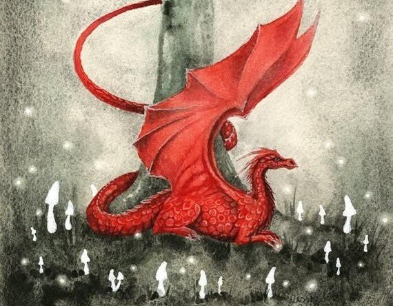 Красный дракон. Фантазия. Изображение взято в открытых источниках.