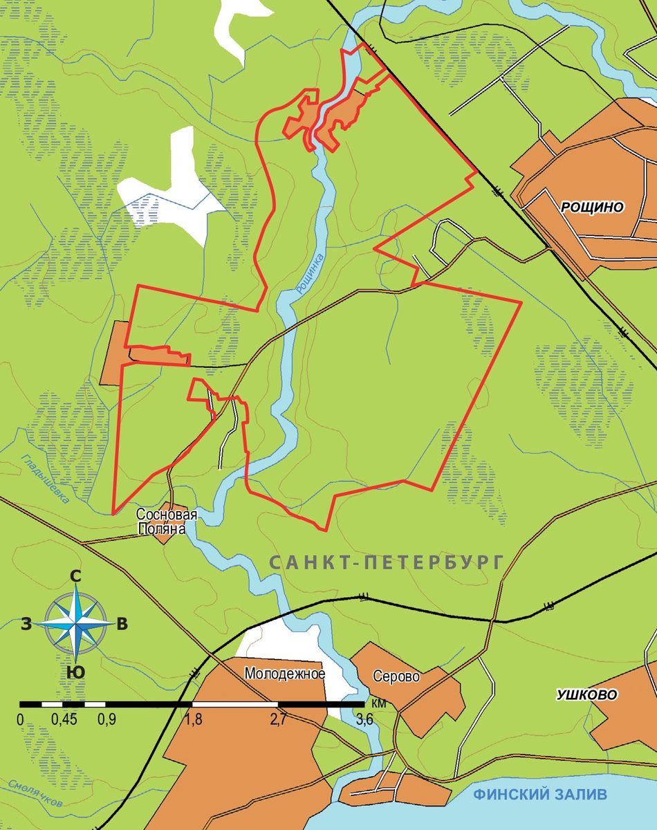 Карта рощино ленинградской области