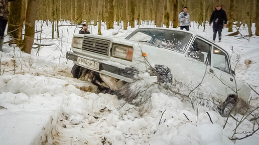 Скачать видео: ВАЗ 2107 4х4 подкинул СЮРПРИЗ для VW TOUAREG, TOYOTA PRADO, Гелик в OFFROAD