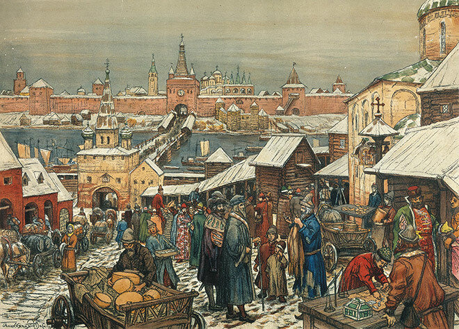 Новгородский торг. Васнецов А.М., 1909г.