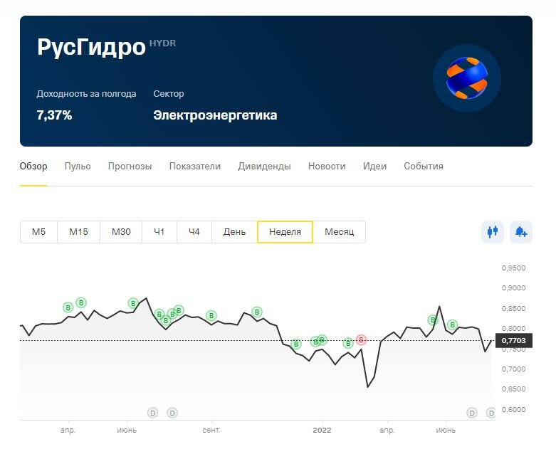 Компания РусГидро. Скрин автора.