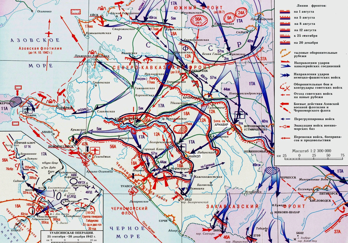 Карта боев 1942 года