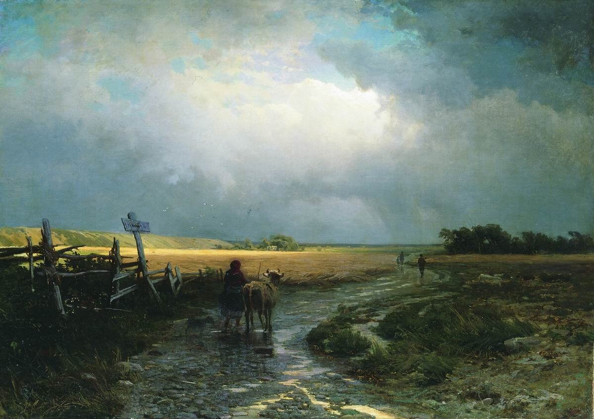 "После дождя. Проселок", Ф.А. Васильев, 1867-1869. Русский музей, Санкт-Петербург.