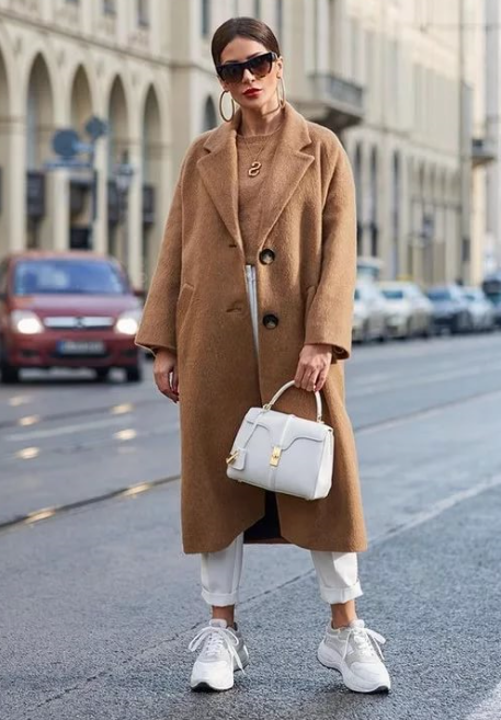 Кашемировое бежевое пальто