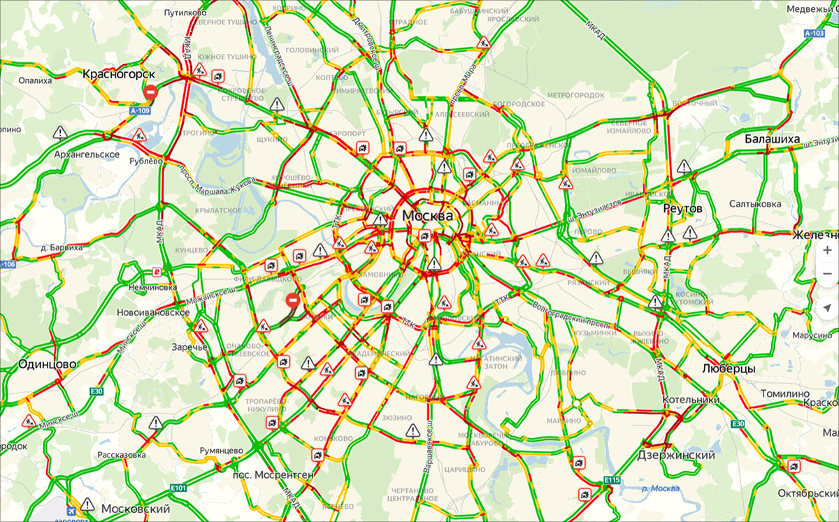 Карта москвы пробки сейчас