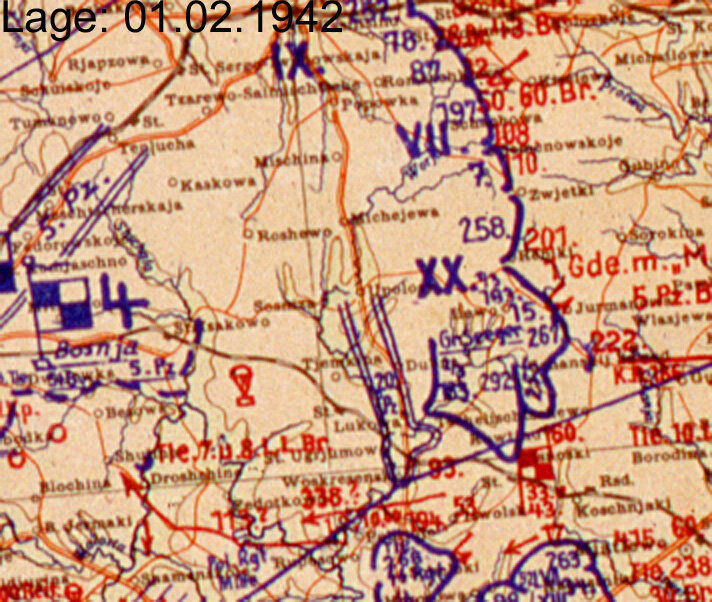 На немецких картах можно посмотреть количество войск в районе Вязьмы.