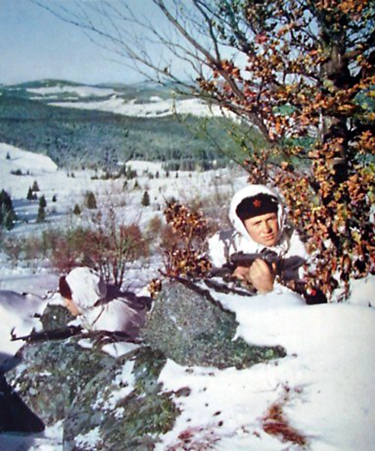 Чехословацкие пограничники в горной засаде