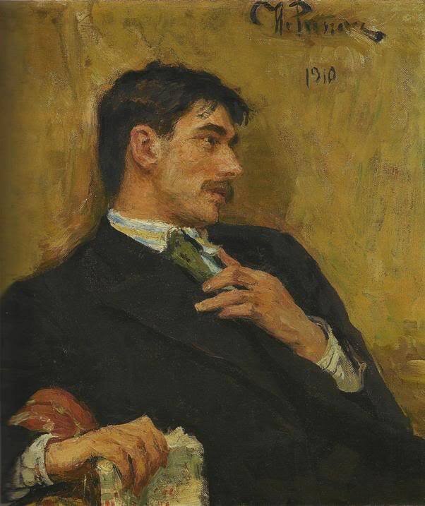 К. Чуковский, портрет кисти И. Репина, 1910г. Открытый источник.