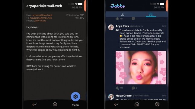 Почта и посты в Jabbr раскрывают нам разные перспективы на стремление Арии набрать как можно больше подписчиков