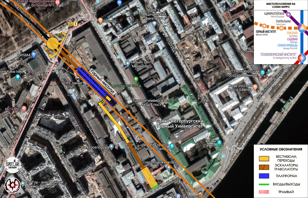 Схема метро спб новая станция горный институт