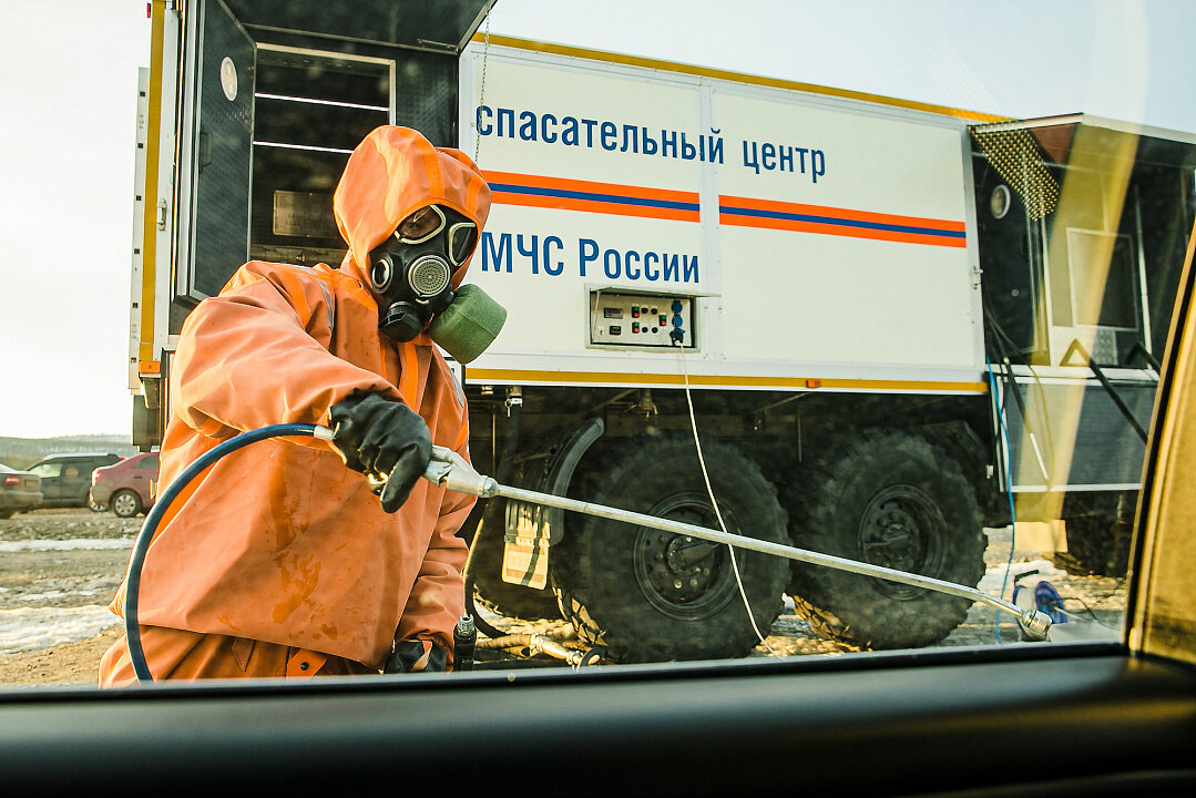 Проведение работ по химической обработке в условиях  COVID 19 от МЧС