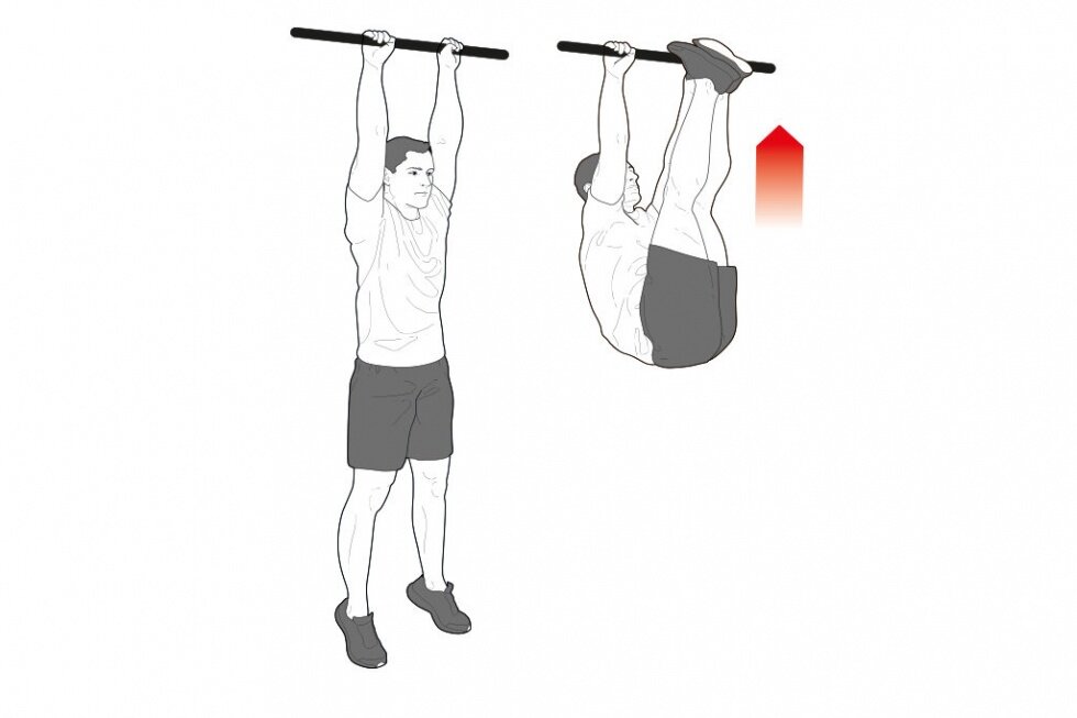 Для начала, нам нужно уметь быстро подносить свои ноги к турнику, чем быстрее вы это можете сделать, тем легче вам дастся этот элемент. Тщательно подойдите к этому этапу. Если же вы не можете сделать это даже один раз -  вперед тренировать свой кор