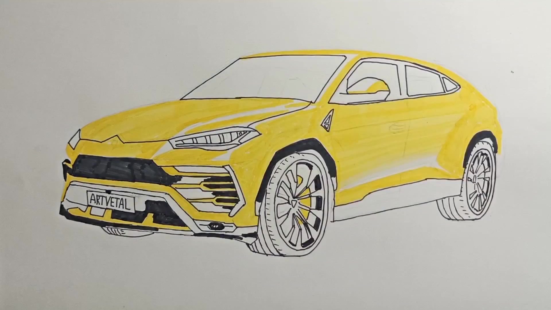 Как нарисовать Ламборгини Урус - Lamborghini URUS