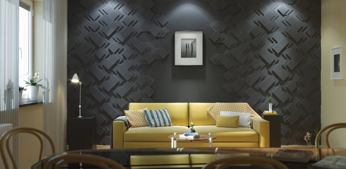 Коллекция Grand. Равносторонние ромбы разной высоты придадут пространству объем и добавят в него по-настоящему выраженный 3D эффект.