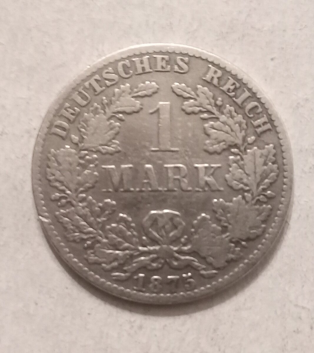 1 марка 1875 год, серебро.