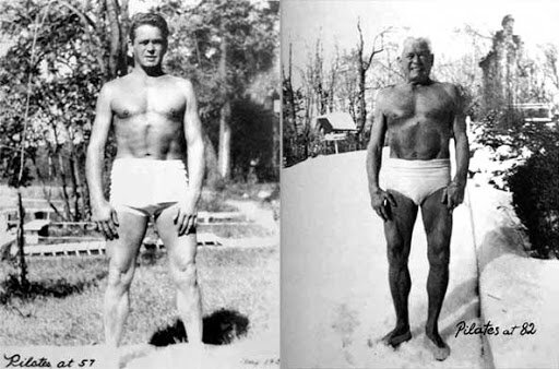 Джозеф Пилатес. Слева - 57 лет, справа - 82