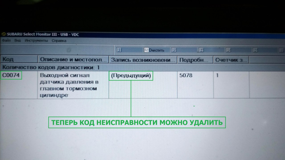 Код ошибки субару легаси