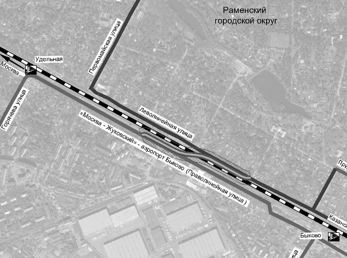 Схема путепровода в Быково из проекта планировки.