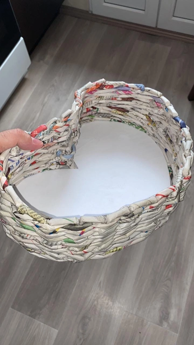 Фото из архива: Пробывал делать корзинку, в форме сердечка…