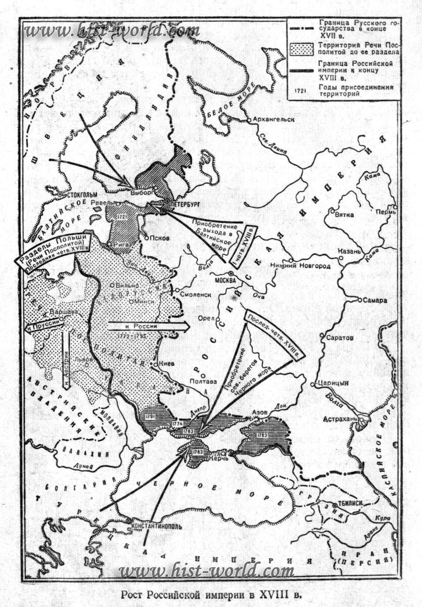 Российская империя 1721 карта