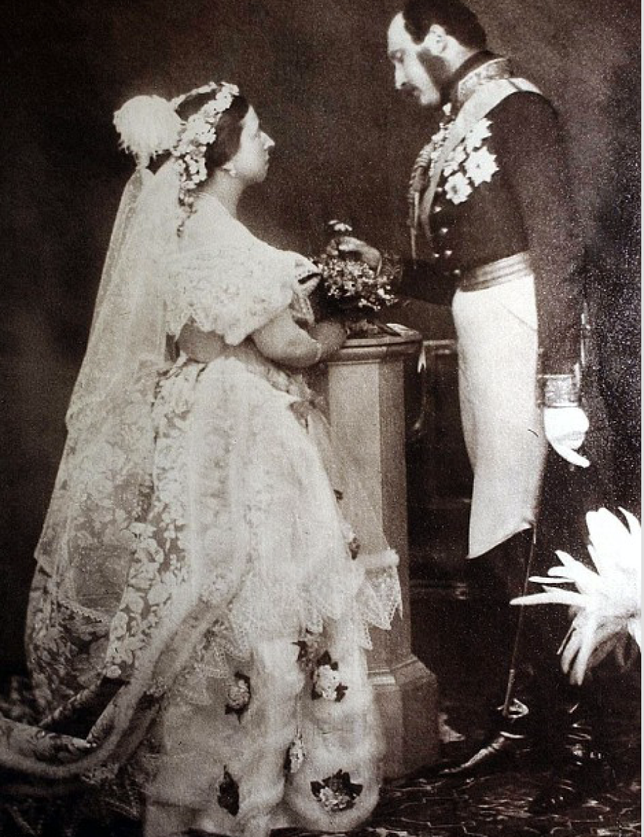 Королева Виктория и Альберт Саксен-Кобург-Готский в день свадьбы,1840 год (фото из сети Internet)