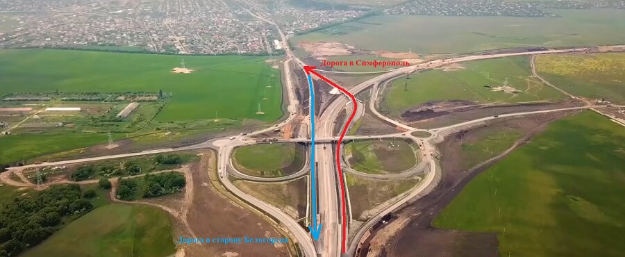 Стрелками представлено движение транспорта, когда частично откроют развязку