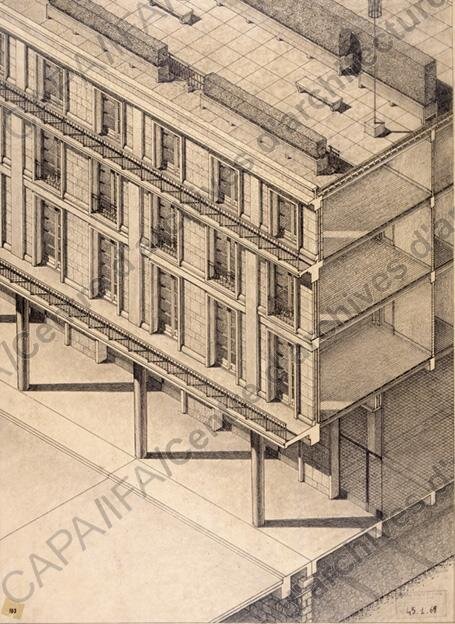 Быстровозводимый дом по проекту Огюста Перре. Иллюстрация с сайта archiwebture.citedelarchitecture.fr