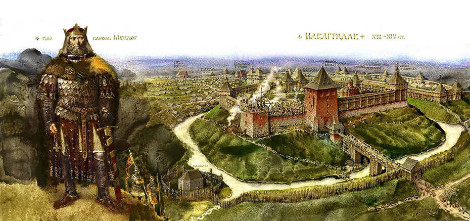Король Миндовг и замок в Новогрудке .Илл.Татарникова(tatarnikov.com)
