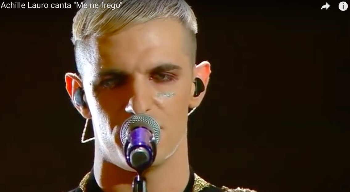 (честный скриншот во время одного из самых скандальных выступлений нынешнего "Сан-Ремо")