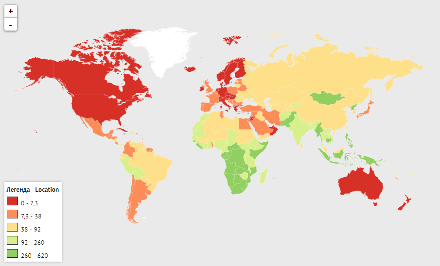 Заболеваемость туберкулезом на 100 тысяч человек