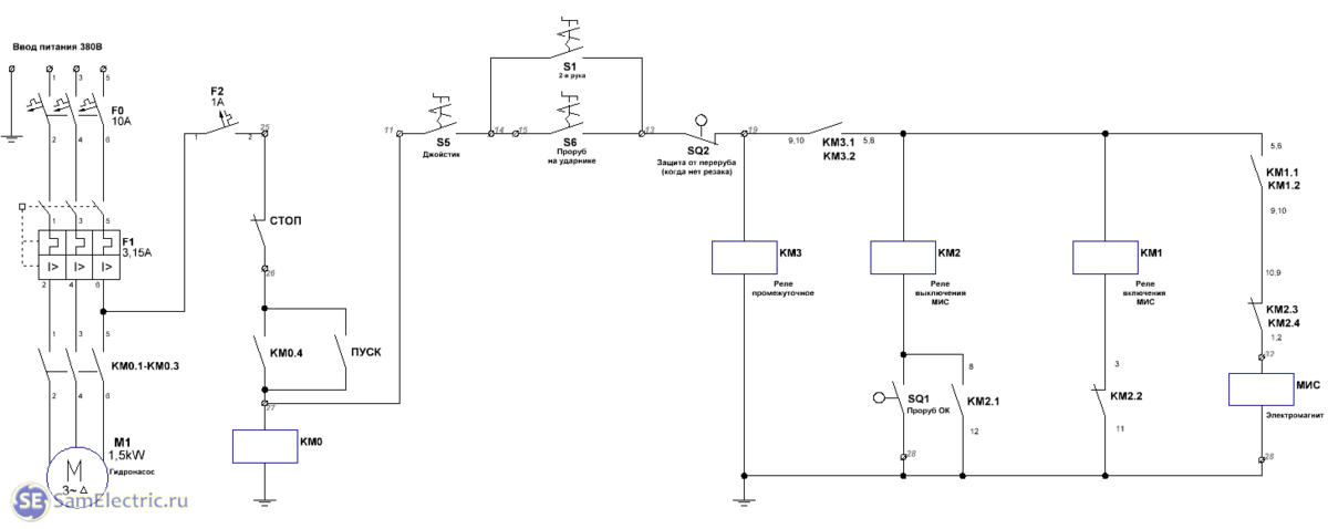 Электрическая схема пресса гидравлического