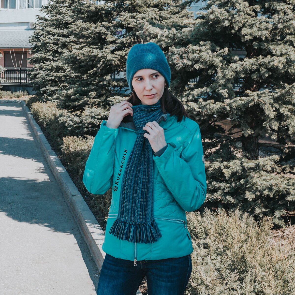 Мой шарф из остатков пряжи Vita Sapphire