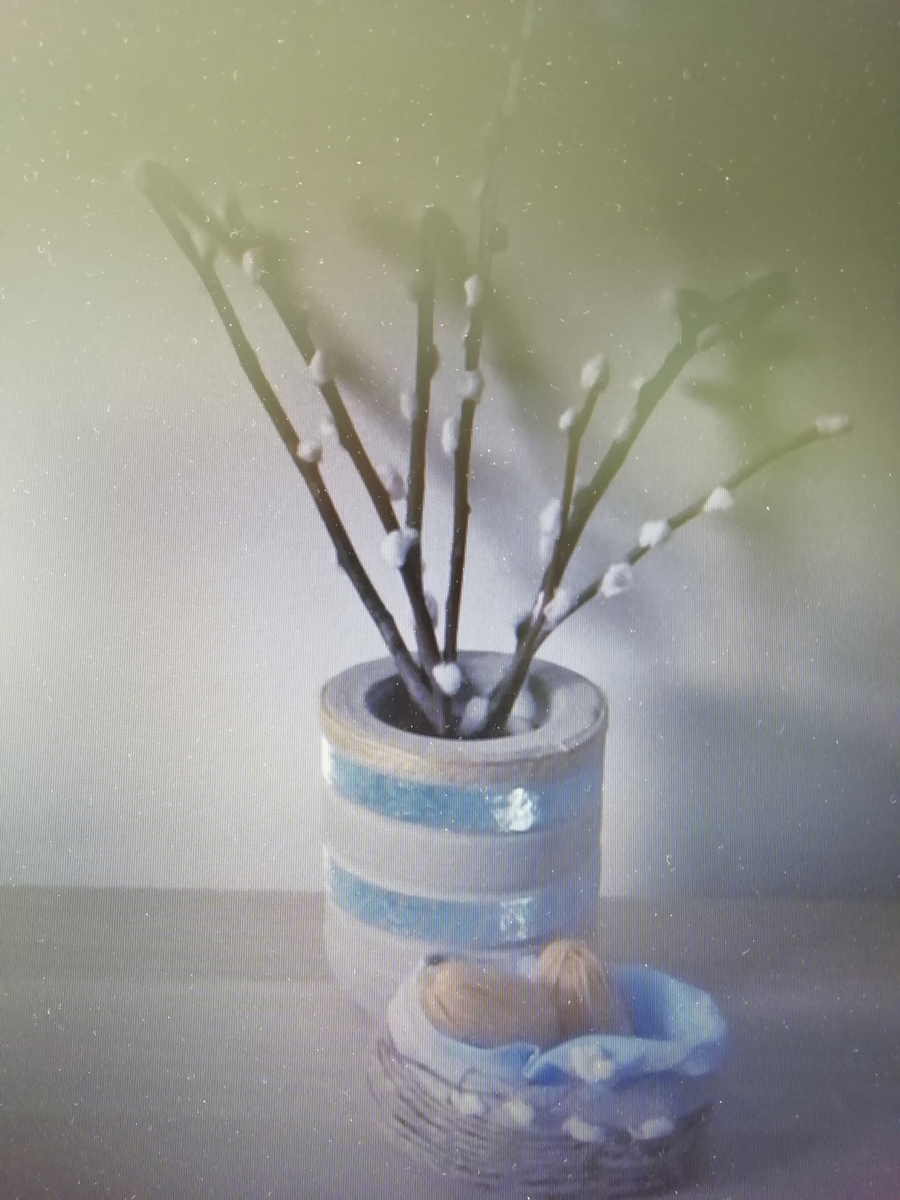 Пасхальная корзинка с вербой