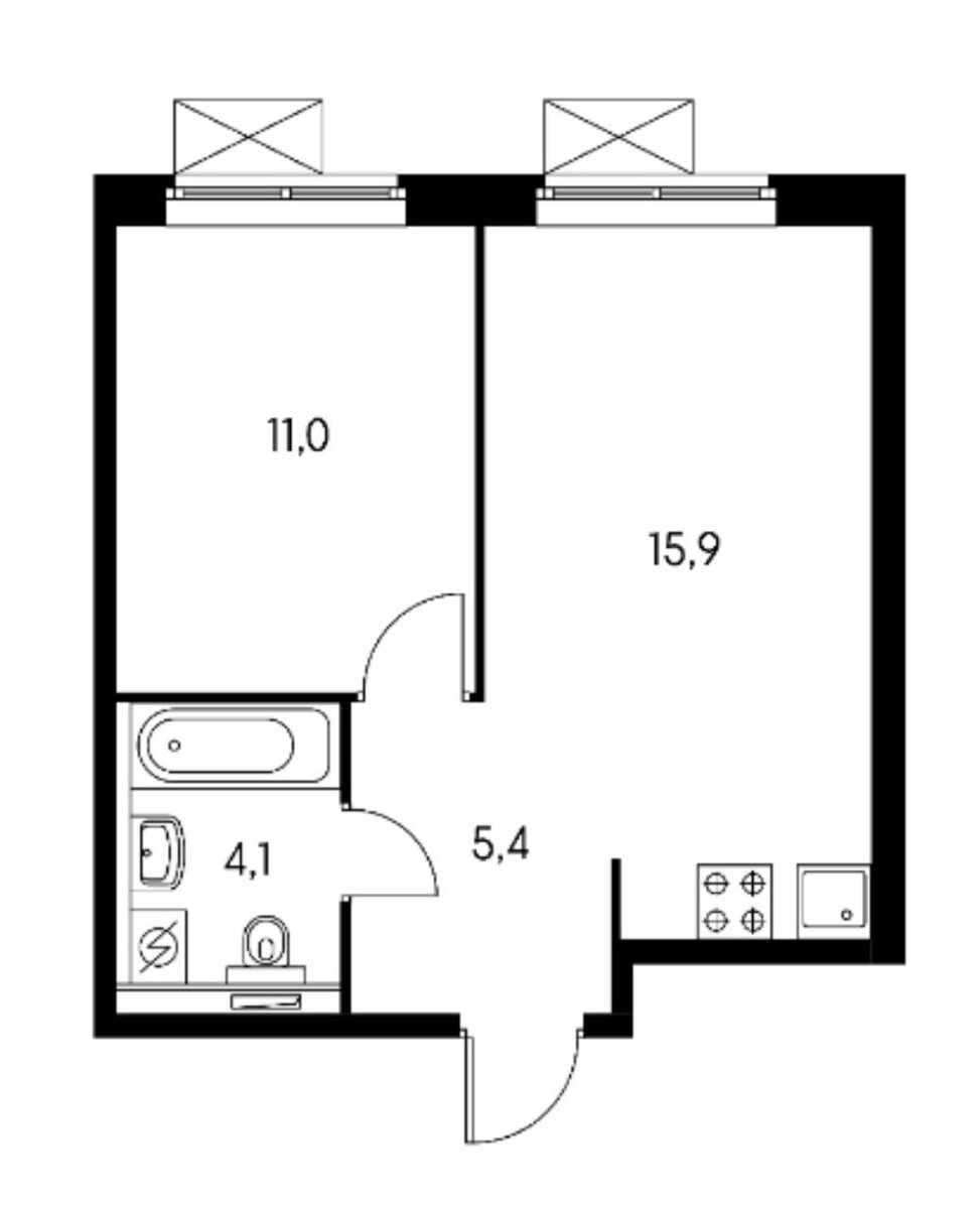 Планировка квартиры 36.6 кв м