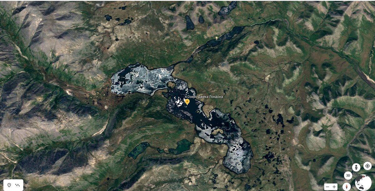 Месторасположение озера Джека Лондона (источник Google Earth)